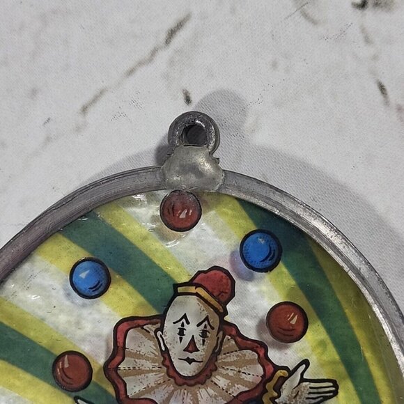 Glass Masters Suncatcher Juggling Circus Clown Carnival Oval Vintage 1980 - Picture 11 of 11